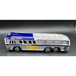 Vintage Tin Litho Friction Power Greyhound Super Scenicruiser Bus 4321 -T33